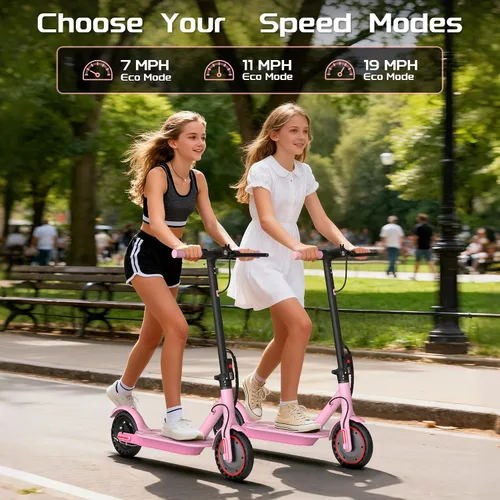 Miniatura 9 de MAXSHOT Electric Scooter Adults & Big Kids, Top Speed 9/16/19MPH, 10/12/16/19Miles Range, 6.5"/8.5" Tires Folding Escooter, APP Control Rosa