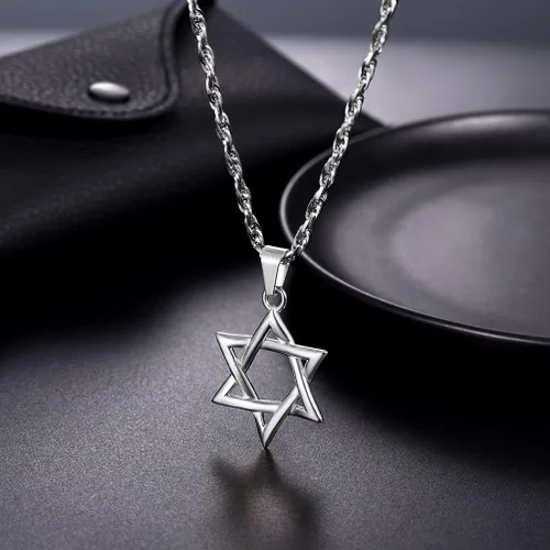 Miniatura 5 de PROSTEEL Collar con colgante y cadena de acero inoxidable de la estrella de David judía, joyería de Israel para hombres y mujeres