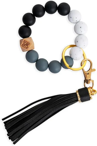 Miniatura 7 de dizzy creek designs Llavero pulsera, pulsera de cuentas de silicona para mujer, llavero con borla de cuero
