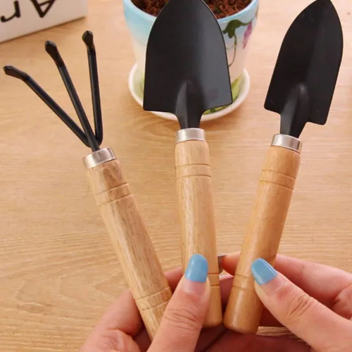 Miniatura 7 de Leadigol Mini pala de jardín deshierbe hogar flor pala maceta planta bonsái herramienta mango de madera jardinería maceta herramienta mango