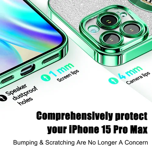 Miniatura 271 de Misscase Funda magnética con purpurina para iPhone 11 compatible con MagSafe, protección completa, delgada, a prueba de golpes, antiarañazos