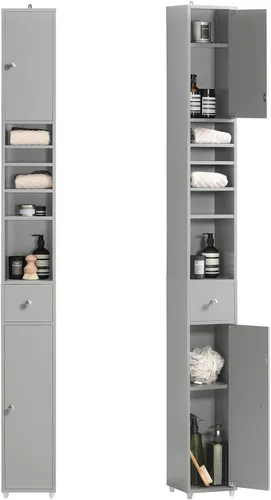 Miniatura 9 de Haotian - Gabinete estrecho de almacenamiento para baño, organizadores altos y delgados para baño y almacenamiento para espacios pequeños, gabinete