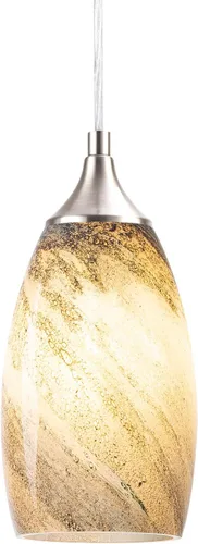 Miniatura 3 de COOSA Lámpara colgante de 1 luz, lámpara colgante de vidrio artística hecha a mano para isla de cocina, acabado de níquel cepillado con accesorio
