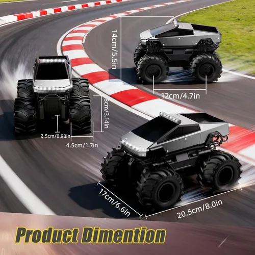 Miniatura 2 de Coche de control remoto, 1:18 coches RC anfibios, camioneta todoterreno 4WD para todo tipo de terreno, camión cibernético impermeable de 2.4GHz