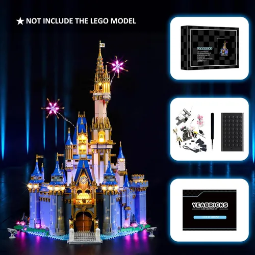 Miniatura 5 de YEABRICKS Luz LED para Lego-43222 modelo de bloques de construcción de castillo de Disney (juego de Lego no incluido)