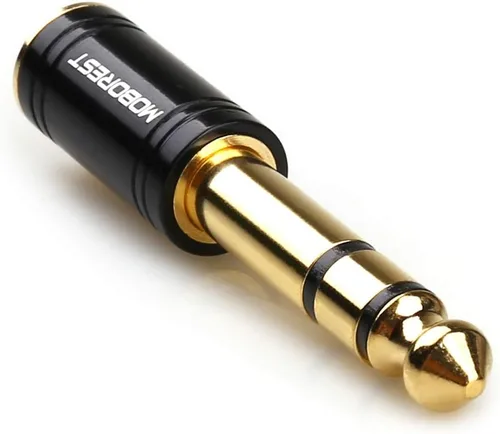 Miniatura 11 de MOBOREST Adaptador de Cobre Puro Macho de 1/4 a Hembra de 1/8, Adaptador Estéreo Macho de 6.35mm a Conector Hembra de 3.5mm, Paquete de 2 Rojo
