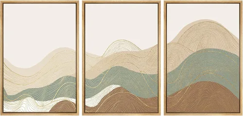 Miniatura 99 de SIGNWIN Lienzo enmarcado para pared, juego de arte tranquilo con reflejo de lago, acuarela, montaña y agua, ilustraciones modernas, arte abstracto