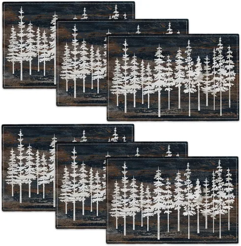 Miniatura 24 de Juego de 4 manteles individuales con diseño de flores y rosas, manteles individuales lavables para decoración del hogar, fiesta, interior, cocina