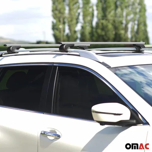 Miniatura 6 de OMAC Portaequipajes de techo para Subaru Impreza 2005-2007 Wagon Gray 2 piezas antirrobo para viajes, kayak, canoa, surf, esquí, snowboard, camping
