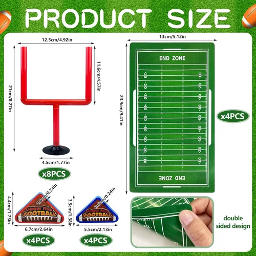 Miniatura 2 de XIPEGPA 20 PCS Mini Juegos de Fútbol Americano de Mesa, Juegos Deportivos de Mesa con Pelotas de Fútbol Americano de Espuma, Postes de Portería