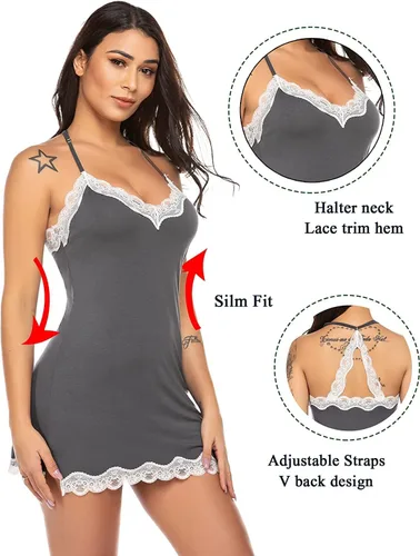 Miniatura 2 de Avidlove Lencería sexy para mujer, ropa de dormir, camisón, babydoll, lencería de algodón