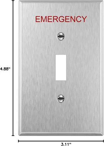 Miniatura 91 de ENERLITES Placa de Pared Metálica para Interruptor de Luz de Palanca, Acero Inoxidable 201, Resistente a la Corrosión, Tamaño Estándar 1-Gang 4.50