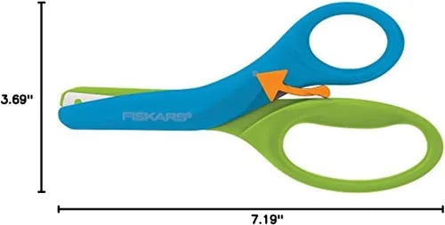 Miniatura 2 de Fiskars Tijeras de entrenamiento para niños mayores de 3 años con fácil agarre, tijeras de seguridad para niños pequeños para la escuela