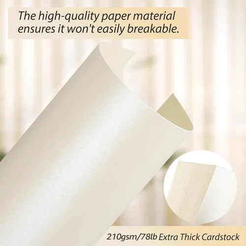 Miniatura 3 de CreGear 25 hojas de papel de impresora de cartulina color crema brillante de 8.5 x 11 pulgadas, cartulina brillante de 78 libras/210gsm, cartulina