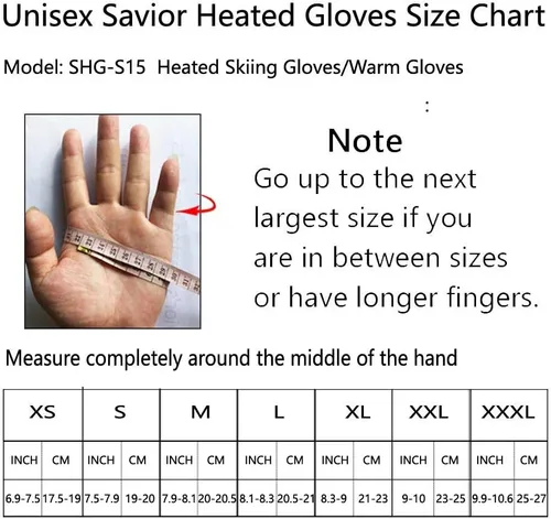 Miniatura 6 de SAVIOR HEAT Guantes de esquí con calefacción, batería recargable eléctrica, para hombres, mujeres, niños, invierno, snowboard, motocicleta