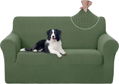Miniatura 98 de U-NICE HOME Funda elástica para sofá, lavable, protector de muebles para sofá de 3 cojines, apta para mascotas (sofá, gris)