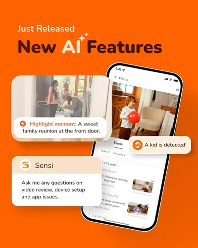 Miniatura 2 de SensForge Cámara de seguridad Pan-Tilt de 2.5K, cámara WiFi de doble banda de 360° para el hogar, detección gratuita de IA humanos y mascotas, nube