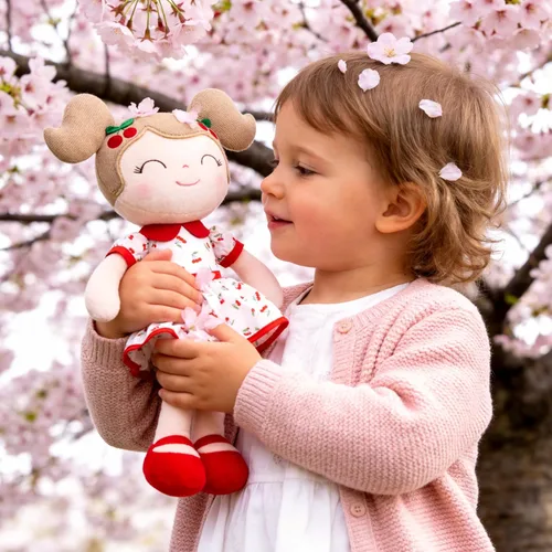 Miniatura 2 de Gloveleya Muñeca bebé niña regalos juguetes de peluche muñecas suaves regalos bebé niña cereza rojo 15 pulgadas con caja de regalo Nuevo