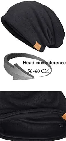 Miniatura 4 de VECRY Gorro de punto de gran tamaño para hombre