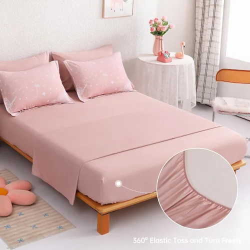 Miniatura 18 de Dinjoy Juego de edredón para niñas, tamaño individual, colorido, azul, rosa, morado, arcoíris, juego de ropa de cama de 6 piezas en una bolsa