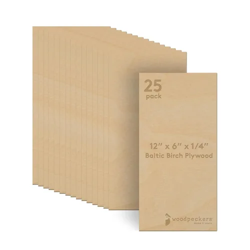 Miniatura 14 de Madera contrachapada de abedul báltico de 0.472 in, 1/2 x 5 x 7 pulgadas, caja de 2 madera artesanal de grado B/BB, más fuerte que las hojas