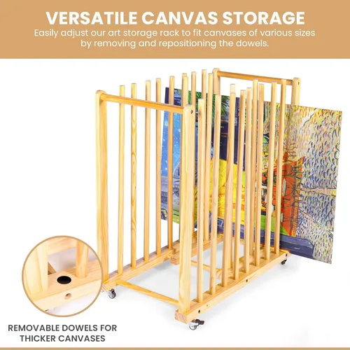 Miniatura 3 de Estante de almacenamiento de arte y estante de arte para organizador de almacenamiento de estudio para lienzos, estante de secado de pintura