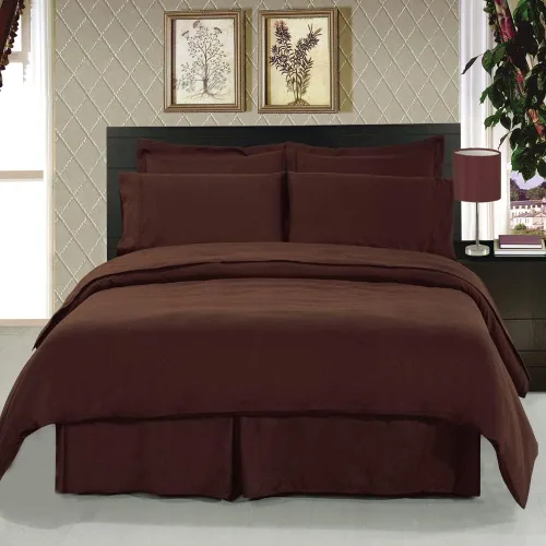 Miniatura 8 de Royal Hotel Bedding Juego de funda de edredón de algodón, tamaño matrimonial, color negro sólido con relleno de edredón, juego de edredón