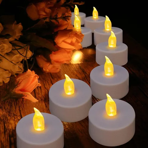 Miniatura 4 de Velas de té sin llama, paquete de 100 velas LED, realistas y brillantes, parpadeantes, de larga duración, 200 horas para festividades, fiestas