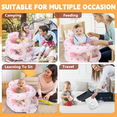 Miniatura 4 de Asiento inflable para bebés de 3 meses en adelante, asiento inflable de apoyo para bebé para sentarse, silla de piso para bebé/niño pequeño