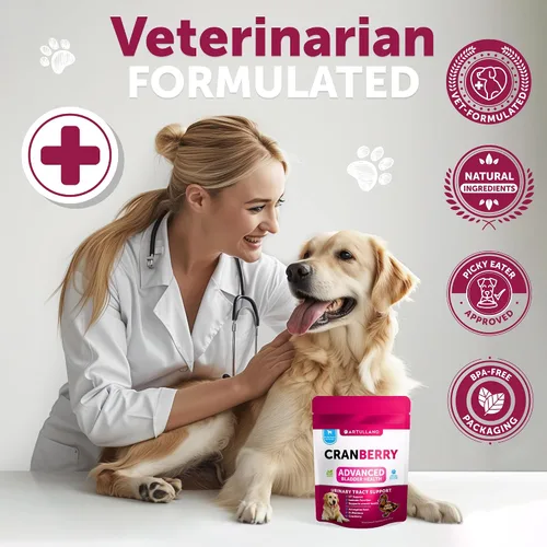 Miniatura 7 de Dog UT Treats - Bocadillos masticables de arándano para perros - Suplemento de apoyo para el tracto urinario y la vejiga con extracto natural