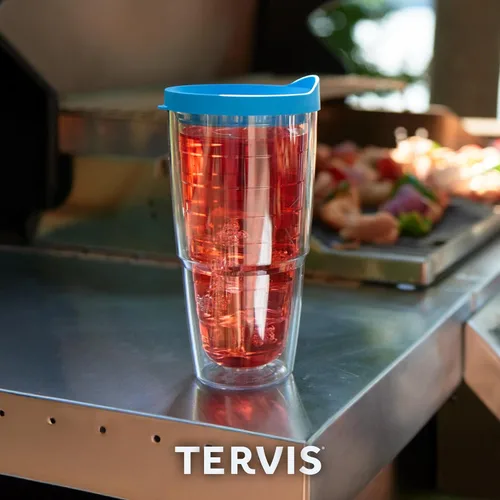 Miniatura 9 de Tervis Clear & Colorful Tabletop Vaso con aislamiento térmico de doble pared, mantiene las bebidas frías y calientes, hecho en Estados Unidos