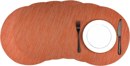 Miniatura 8 de WAZAIGUR Juego de 4 manteles individuales redondos de vinilo tejido fáciles de limpiar, resistentes al calor, manteles para mesa de cocina de 15 Azul