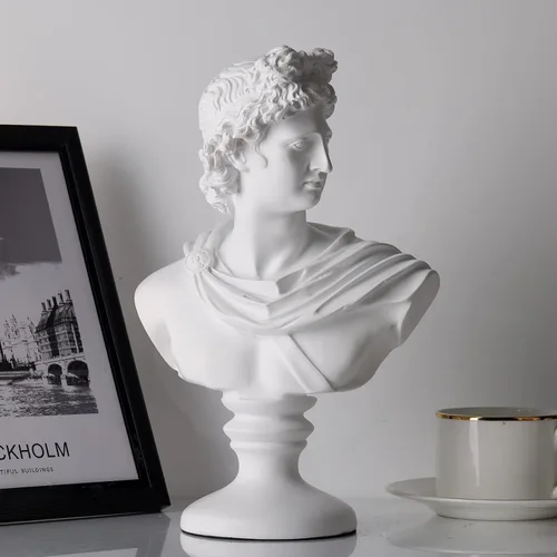 Miniatura 3 de XMGZQ Estatua griega de David de 11.8 pulgadas, busto romano clásico para Apolo, escultura de mitología griega grande para decoración del hogar