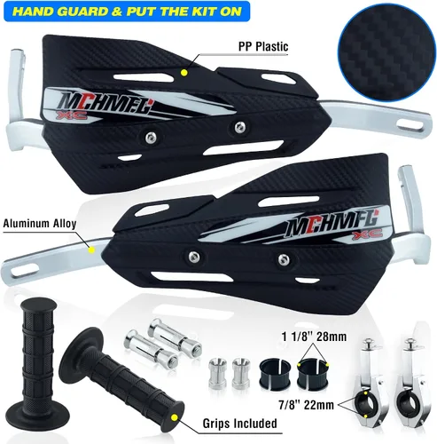 Miniatura 3 de Paramanos de moto de cross con empuñaduras, protectores de mano de motocicleta de 7/8 pulgadas y 1 1/8 pulgadas para cuatrimoto, soporte universal