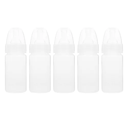 EXCEART Botellas de leche desechables para recién nacidos, paquete de 5 con tetina suave y flexible, biberones para bebés, listos para usar,