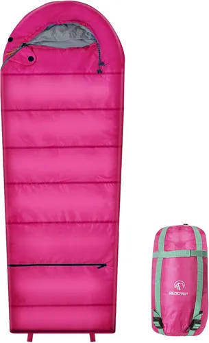Miniatura 10 de REDCAMP - Saco de dormir para niños tipo momia para acampada, saco de dormir de 3 estaciones para clima frío, para niños, niñas y adolescentes, Azul