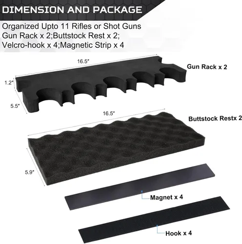 Miniatura 6 de OCQOTAT Estante para Armas para Almacenamiento de Armas, Accesorio de Caja Fuerte para Armas para Rifles y Escopetas, Soporte para Armas en Gabinete