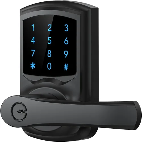 Miniatura 11 de HIDALIFE Cerradura de puerta de entrada sin llave, teclado electrónico con asa, pantalla táctil, bloqueo automático, contraseña antiespía, fácil