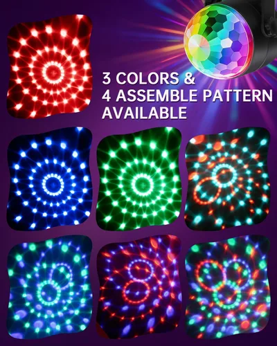 Miniatura 3 de Luditek Luces de fiesta de bola de discoteca activadas por sonido, alimentadas por batería, portátil, luces estroboscópicas de baile de karaoke