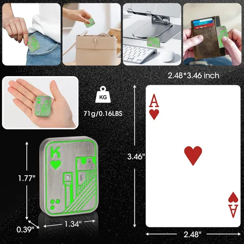 Miniatura 2 de Juguetes tipo Fidget, deslizador tipo Poker, tarjeta tipo Push de metal que brilla en la oscuridad, juguetes tipo Fidget para adultos, alivia