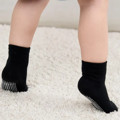 Miniatura 7 de Zaples - Calcetines con suela antideslizante y altura media para bebés, niños y niñas Negro
