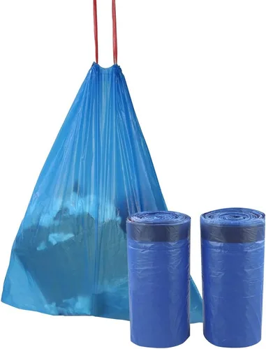 Bolsa de basura pequeña con cordón de 3 galones, bolsas de basura, azul, 220 unidades