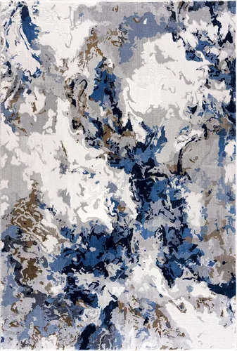 Miniatura 3 de Abani Rugs Regal REG100A - Alfombra de área abstracta de transición lavable gris azul
