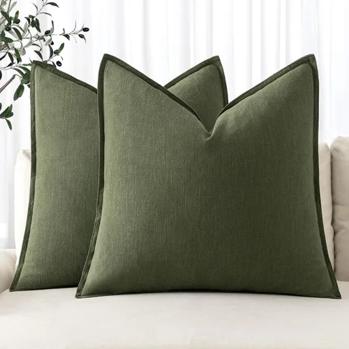 Miniatura 34 de MIULEE - Juego de 2 fundas de almohada decorativas de lino, estilo bohemio, rústico, neutral, para sofá, cama, 16 x 16 pulgadas, color marrón