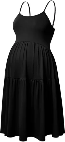 Miniatura 78 de GINKANA Vestido de maternidad sin mangas para mujer, con tirantes ajustables, vestido casual de verano para uso diario o baby shower
