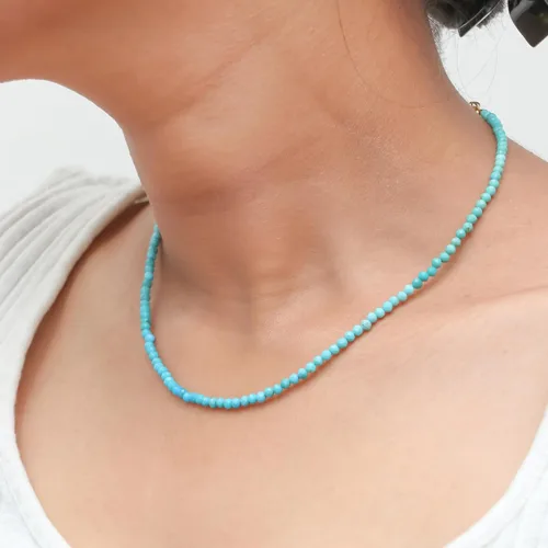 Miniatura 25 de Gempires - Collar de cuentas de piedras naturales hechas a mano, joyería de cristal hipoalergénica de 20 pulgadas, chapado en oro, joyería de moda