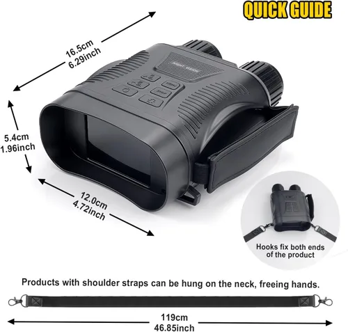 Miniatura 9 de Gafas de visión nocturna, binoculares de visión nocturna 4K para adultos, regalos para hombres, él, marido, papá, batería de carga rápida de 2000