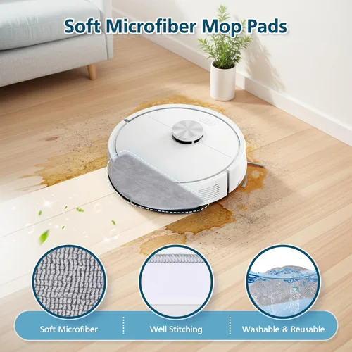 Miniatura 6 de Piezas de Reemplazo Accesorios Compatibles con Aspiradora Robot Roborock Q7 M5+/ Q7 M5/ Q7 L5/ Q7 L5+, 2 Cepillos Rodantes, 6 Toallitas de Limpieza