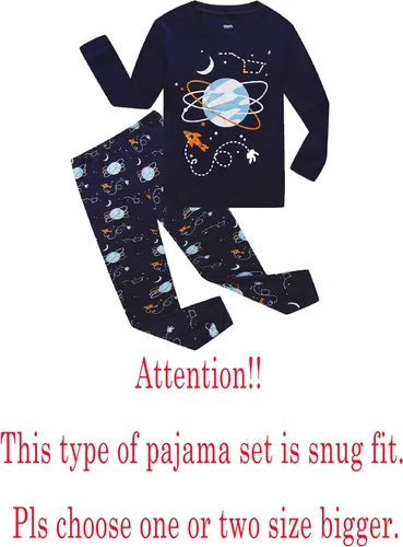 Miniatura 2 de KikizYe Conjunto de pijama para niños pequeños y grandes, pijama 100% algodón