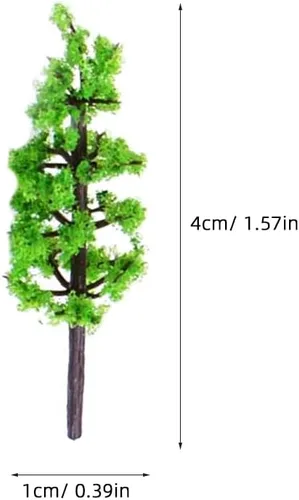 Totority Juego de 100 troncos de abeto modelo en miniatura, árboles de paisaje verde para escenario de tren 1 160-1 a escala 220, suministros de